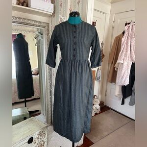 Pyne and Smith Dress No. 14 Full Length Navy/Green (Brontë) Stripe